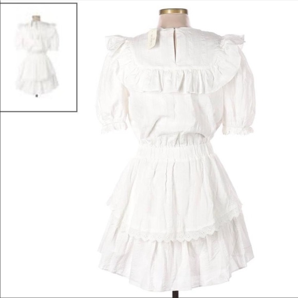 Free The Roses white tiered ruffle prairie cottagecore dress XS - Picture 8 of 8
